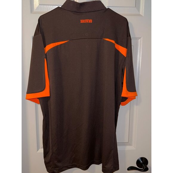 NFL Team Apparel Cleveland Browns Polo Shirt XL Brown Orange NWT‎ Football Fan - Picture 2 of 4